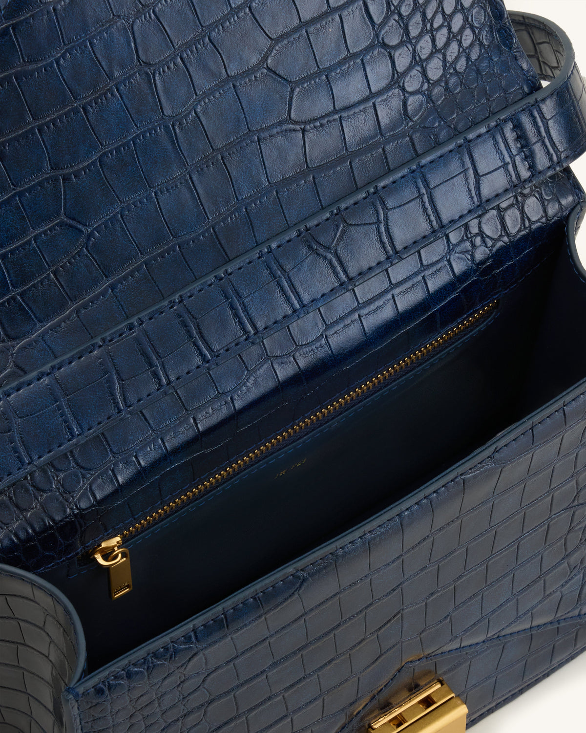 Clio Envelope Crossbody Bag - Navy Croc | JW PEI
