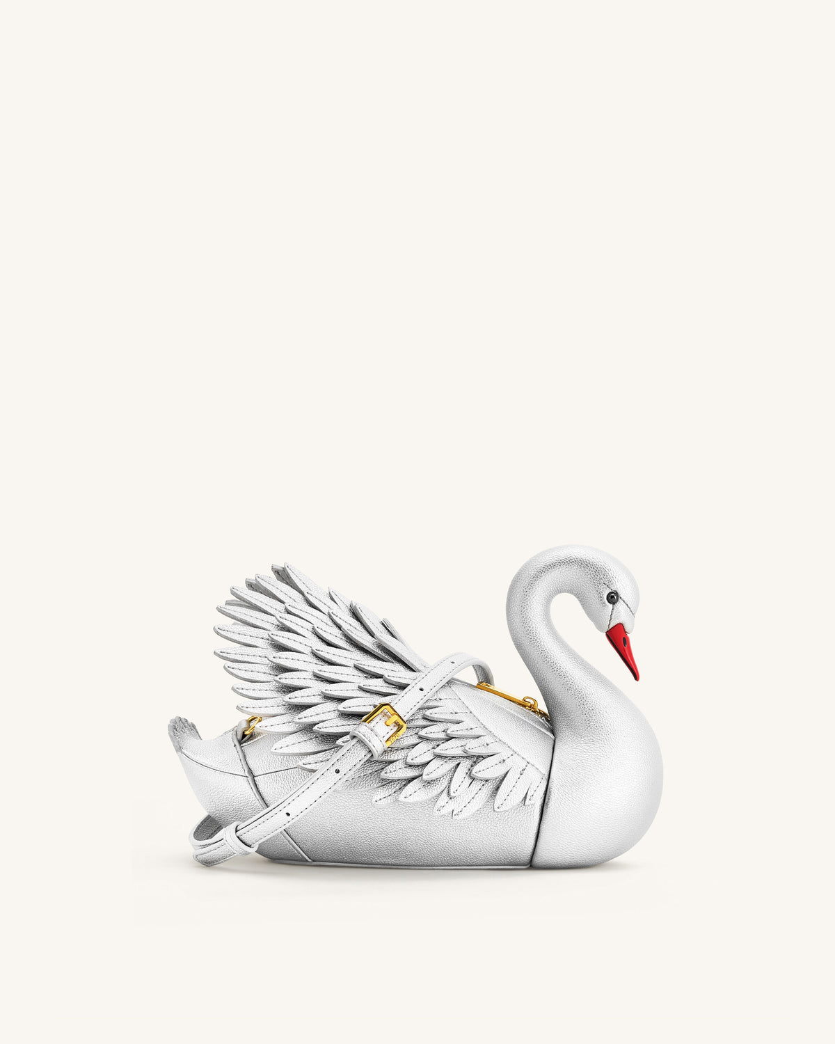 Alani Swan Shaped Crossbody Bag - Silver | JW PEI