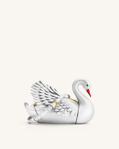 Alani Swan Shaped Crossbody Bag - Silver | JW PEI