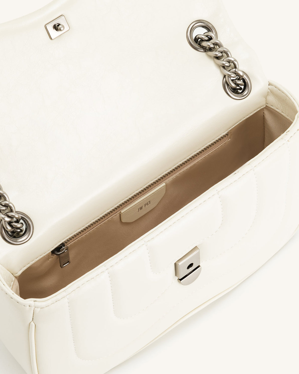 Tina Quilted Chain Crossbody - Ivory | JW PEI
