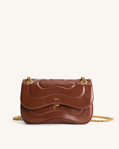 Tina Quilted Chain Crossbody - Brown | JW PEI
