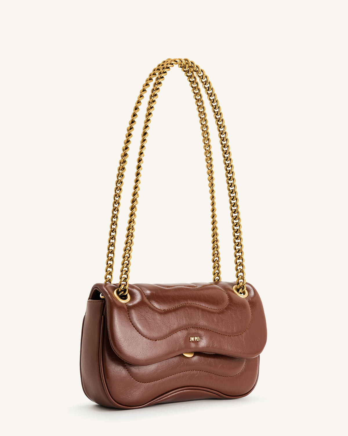 Tina Quilted Chain Crossbody - Brown | JW PEI