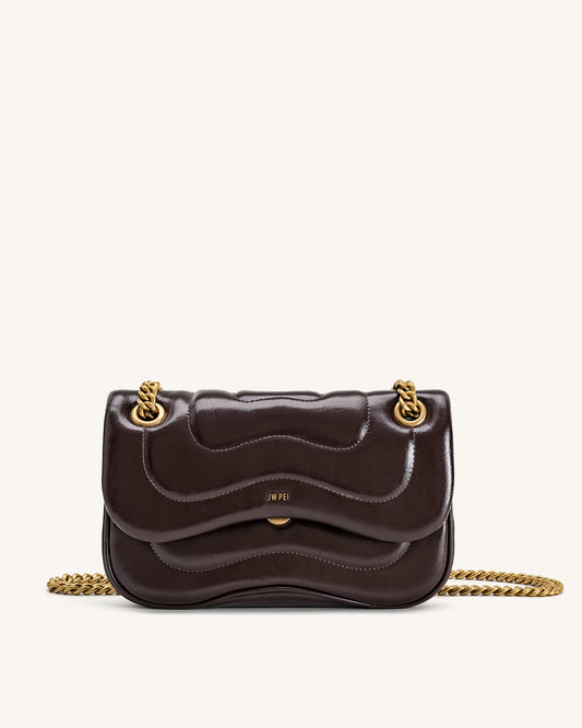 Tina Quilted Chain Crossbody - Deep Claret Brown | JW PEI