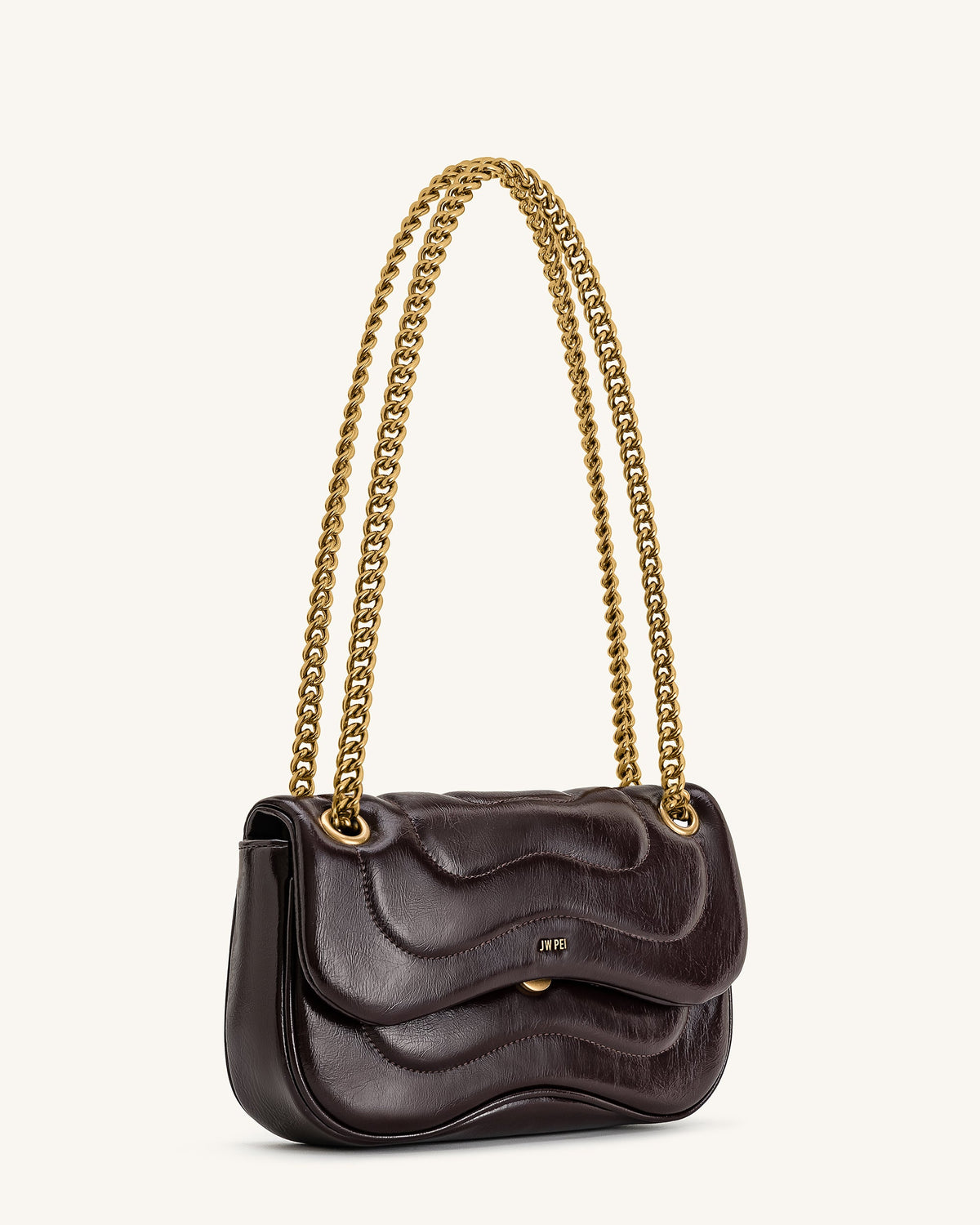 Tina Quilted Chain Crossbody - Deep Claret Brown | JW PEI