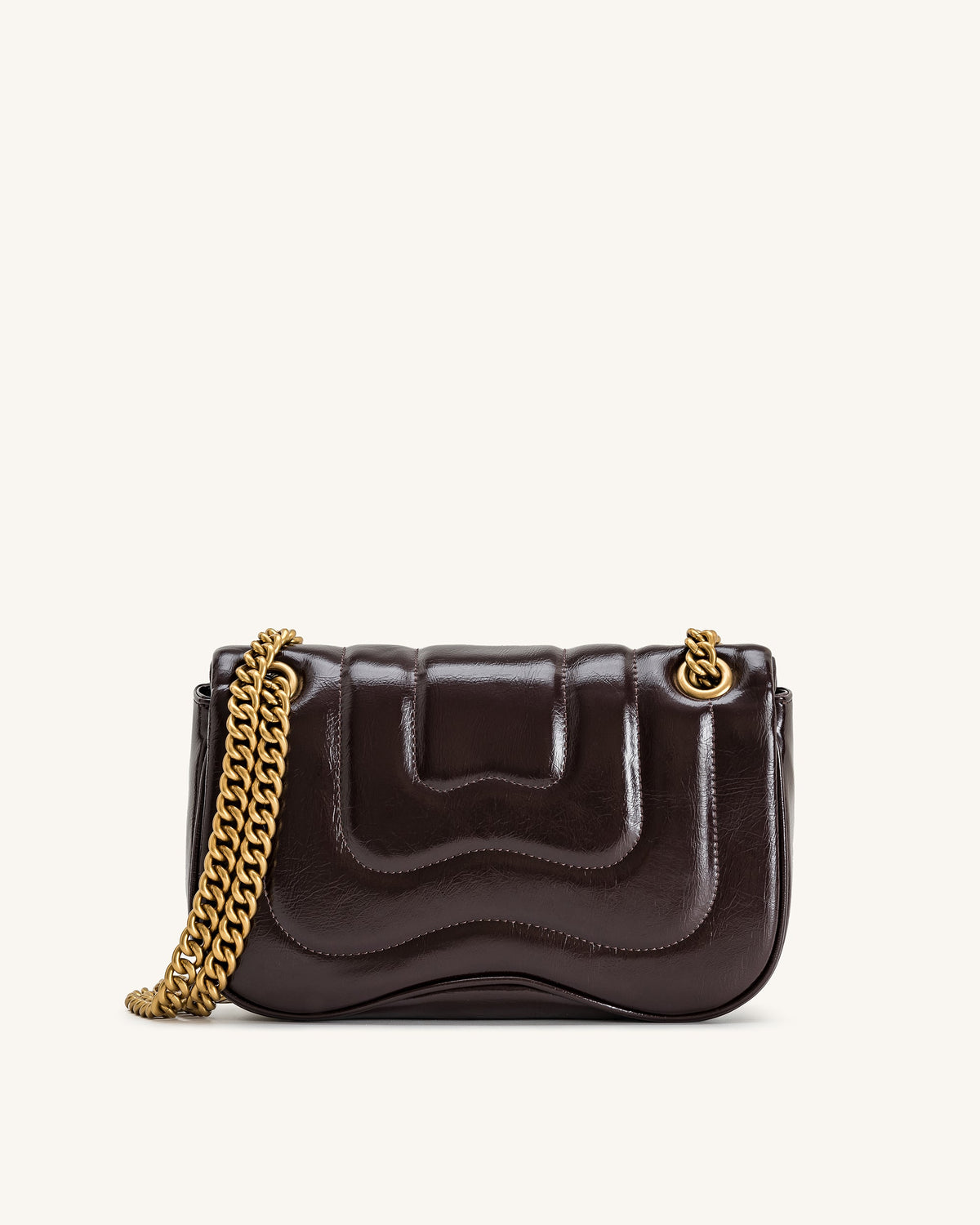Tina Quilted Chain Crossbody - Deep Claret Brown | JW PEI
