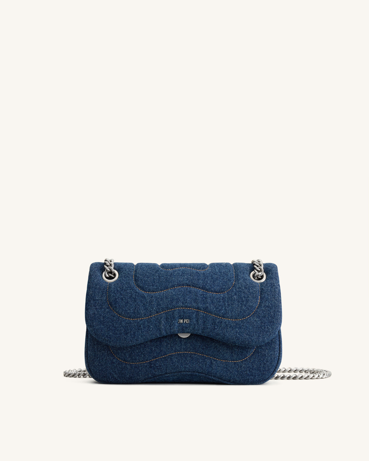 Tina Quilted Chain Crossbody - Blue Denim | JW PEI