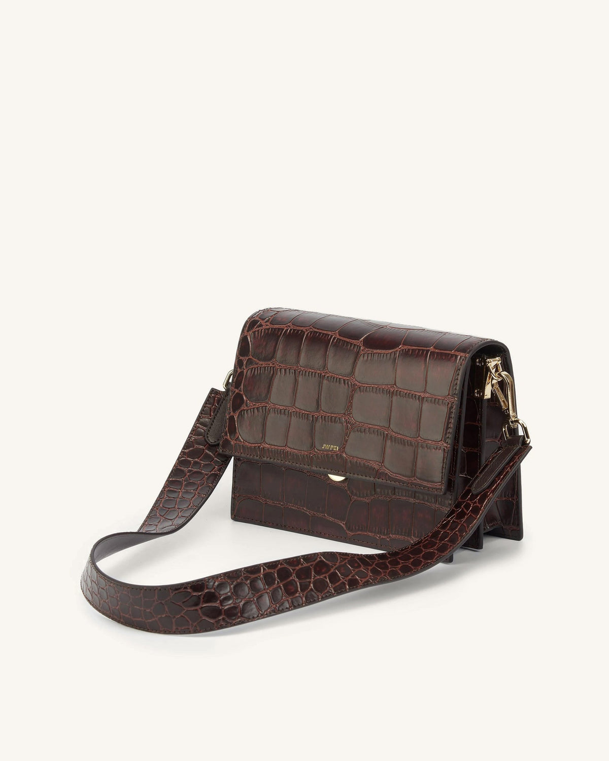 Mini Flap Crossbody - Brown Croc | JW PEI