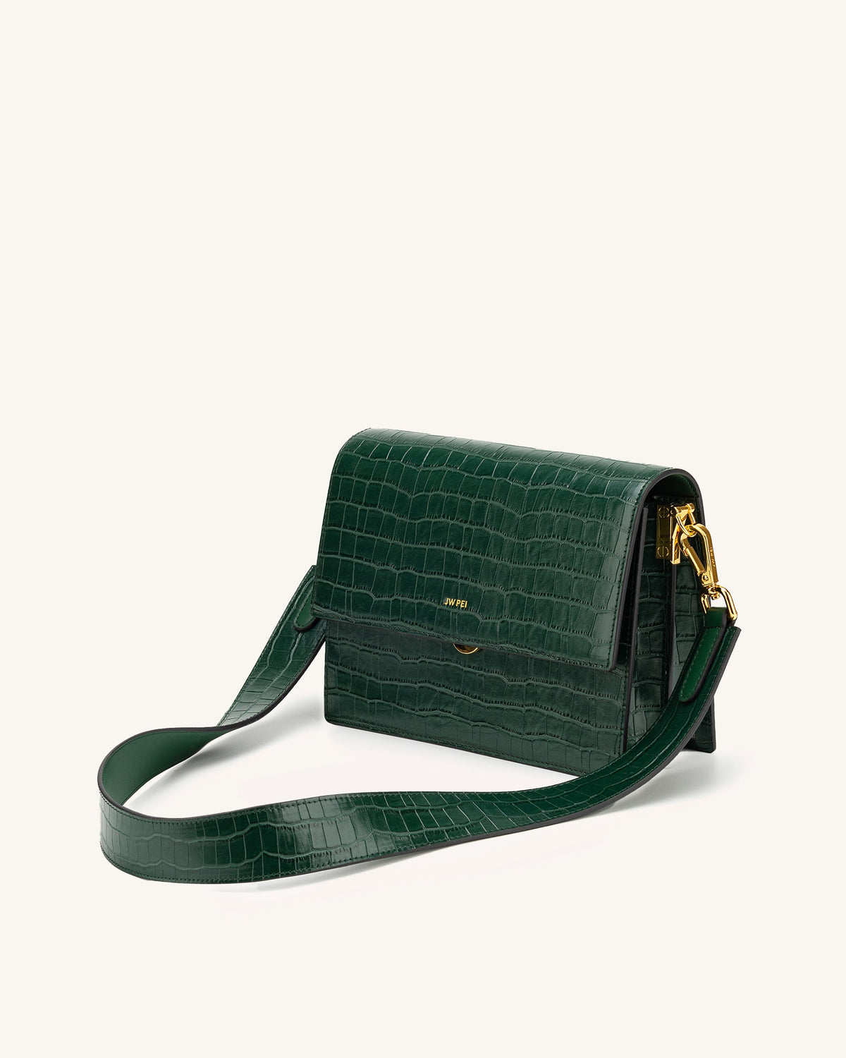 Mini Flap Crossbody - Dark Green Croc | JW PEI