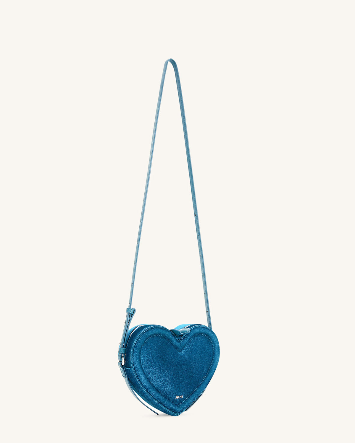 Arlene Velvet Heart Shaped Bag - Blue | JW PEI