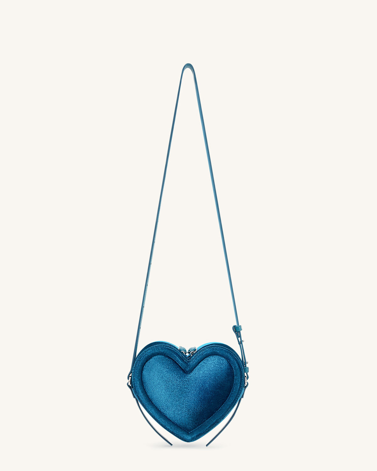 Arlene Velvet Heart Shaped Bag - Blue | JW PEI