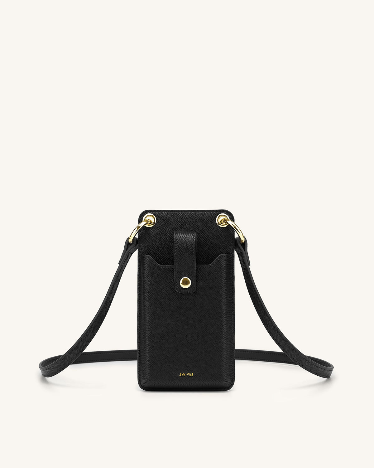 Quinn Phone Bag - Black Grained Vegan Leather | JW PEI