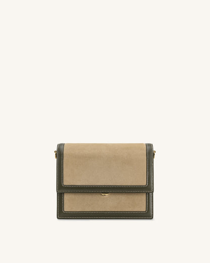 Mini Flap Faux Suede Crossbody - Green | JW PEI