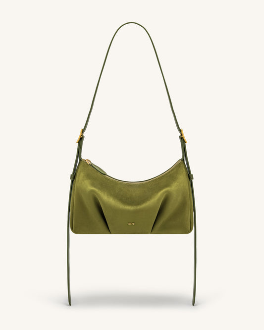 Loriette Faux Suede Crossbody Bag - Olive Green | JW PEI