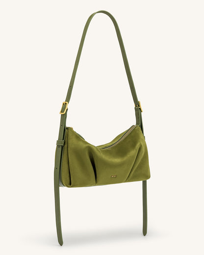 Loriette Faux Suede Crossbody Bag - Olive Green | JW PEI