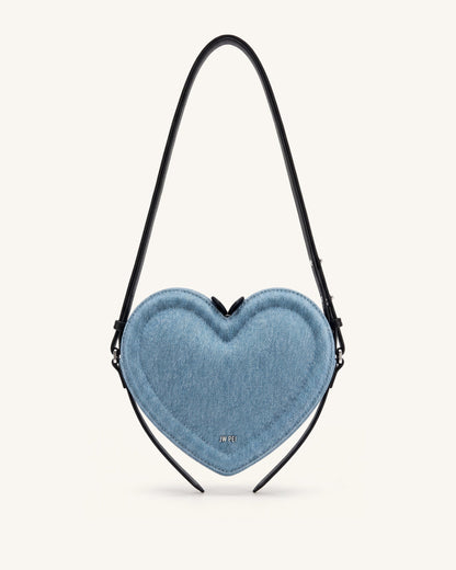 Arlene Heart Shaped Crossbody Bag - Light Blue Denim | JW PEI