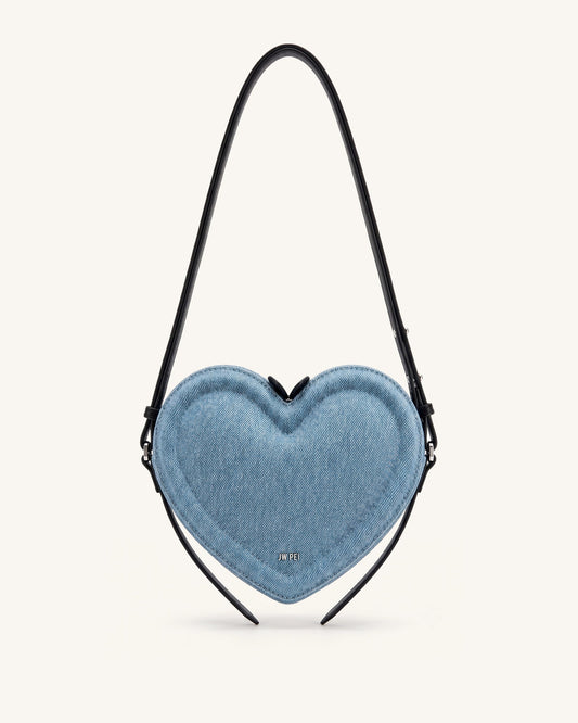 Arlene Heart Shaped Crossbody Bag - Light Blue Denim | JW PEI