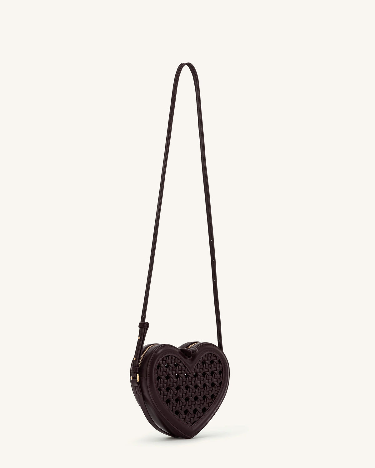 Arlene Openwork Woven Heart Shape Crossbody Bag - Vintage Red | JW PEI