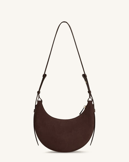 Sharon Faux Suede Crossbody Bag - Coffee Brown | JW PEI
