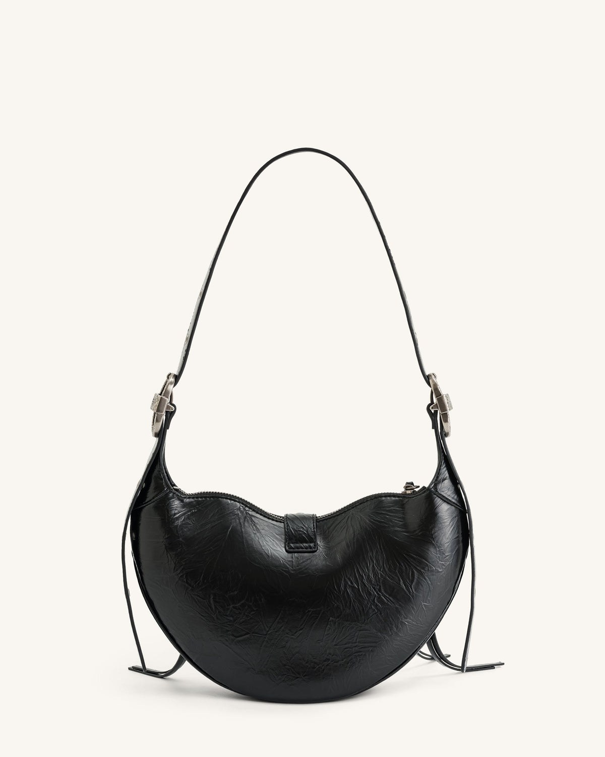 Tessa Crushed Shoulder Bag - Black | JW PEI