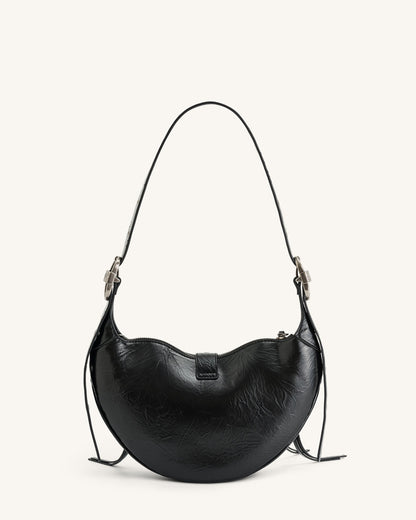 Tessa Crushed Shoulder Bag - Black | JW PEI
