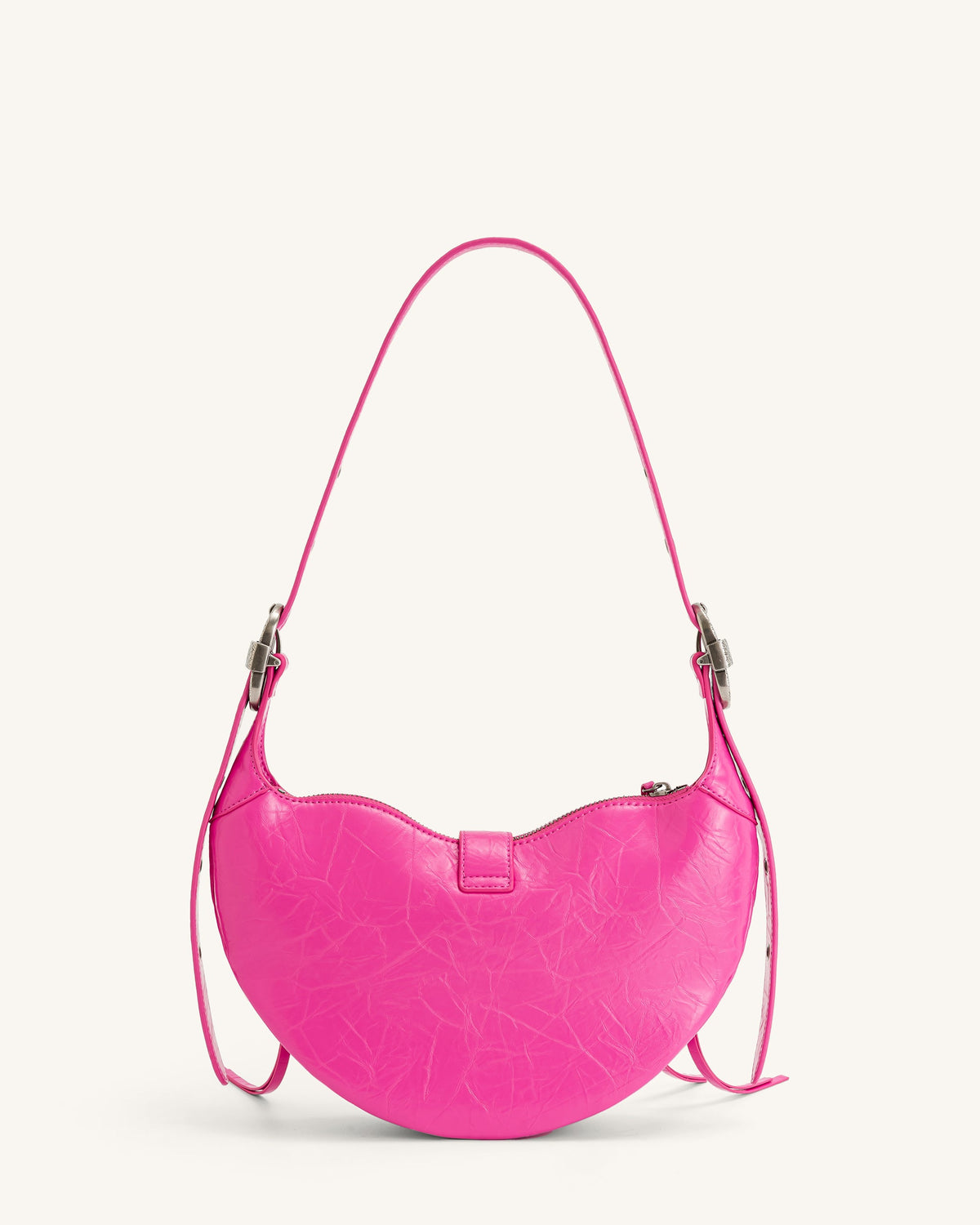 Tessa Crushed Shoulder Bag - Bright Pink | JW PEI