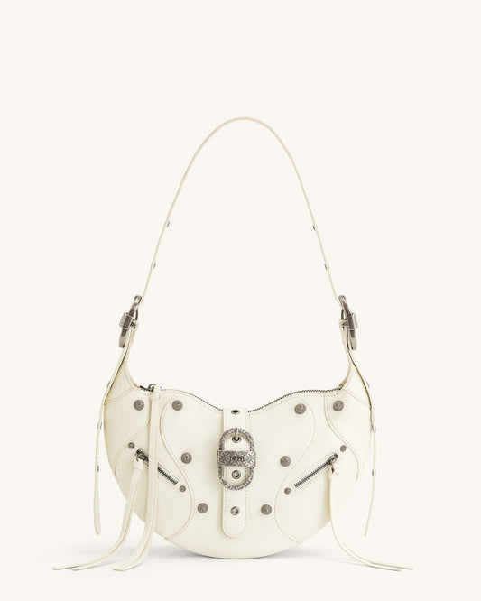 Tessa Crushed Shoulder Bag - White | JW PEI