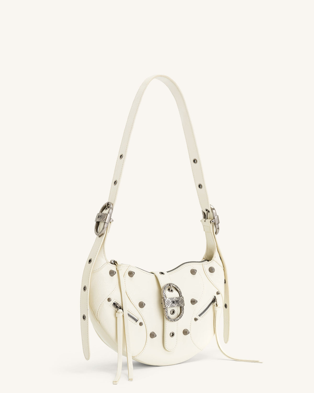 Tessa Crushed Shoulder Bag - White | JW PEI