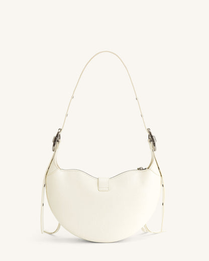 Tessa Crushed Shoulder Bag - White | JW PEI