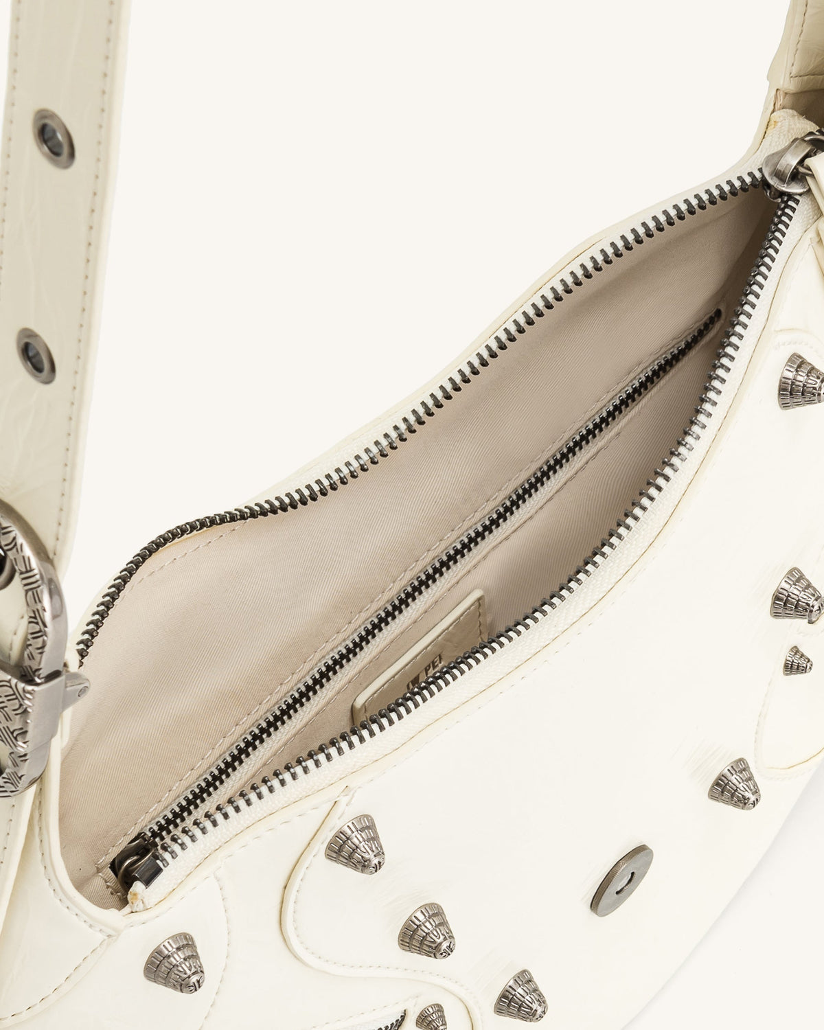 Tessa Crushed Shoulder Bag - White | JW PEI