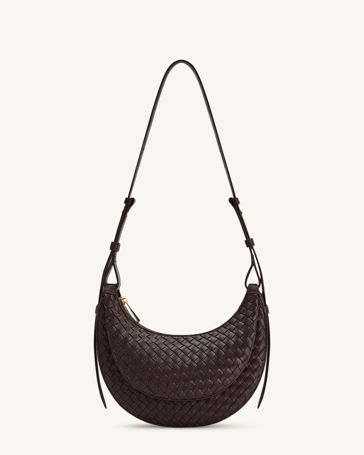 Sharon Woven Crossbody Bag - Coffee Brown | JW PEI