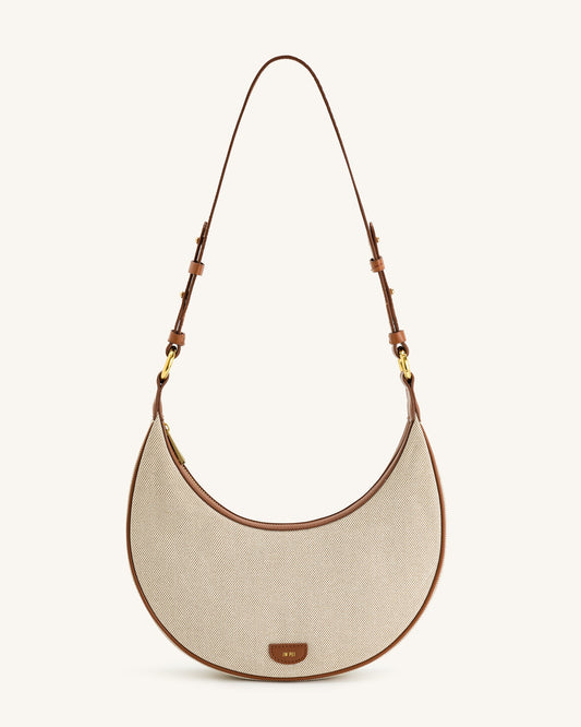 Carly Canvas Saddle Bag - Beige | JW PEI