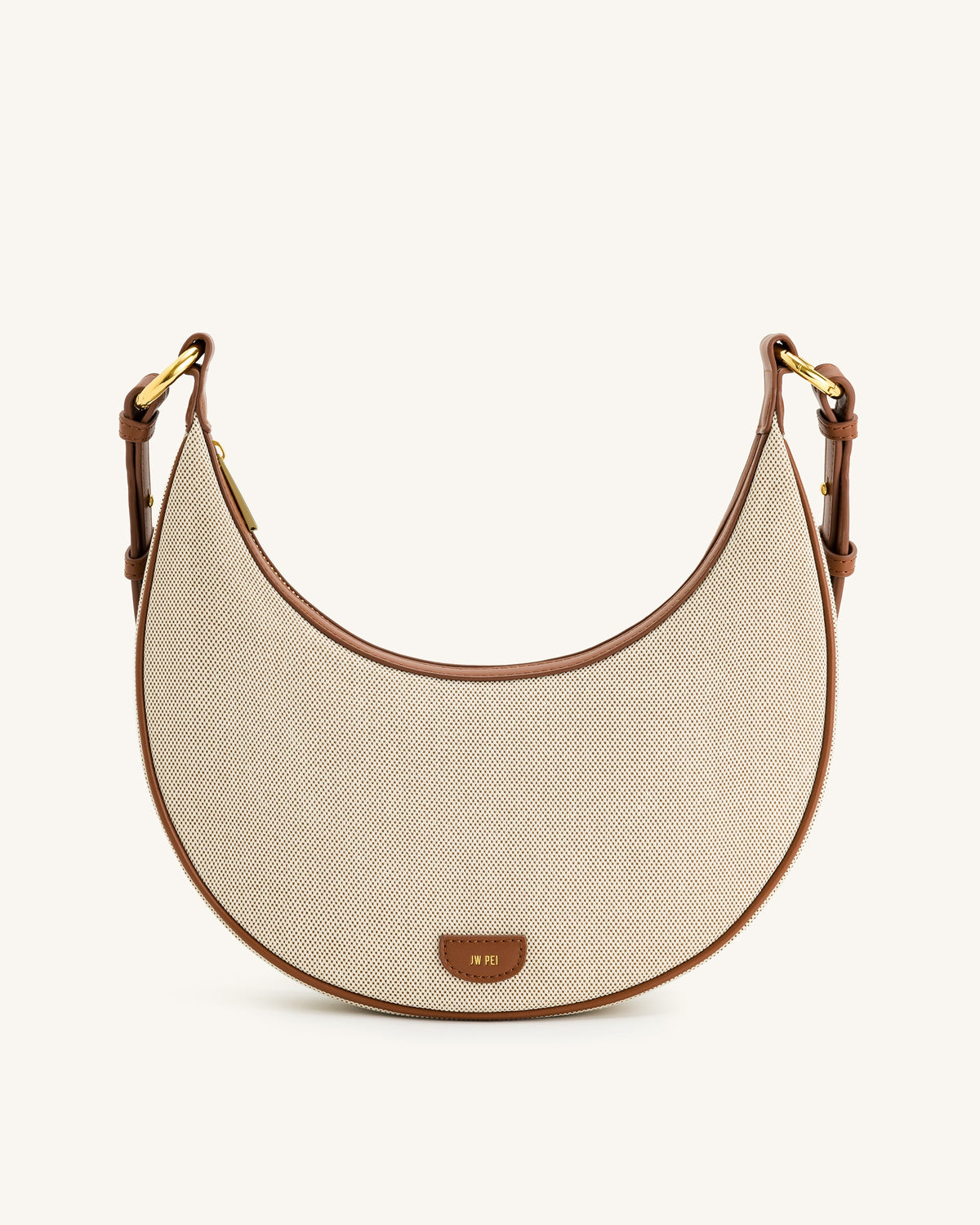 Carly Canvas Saddle Bag - Beige | JW PEI