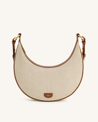 Carly Canvas Saddle Bag - Beige | JW PEI