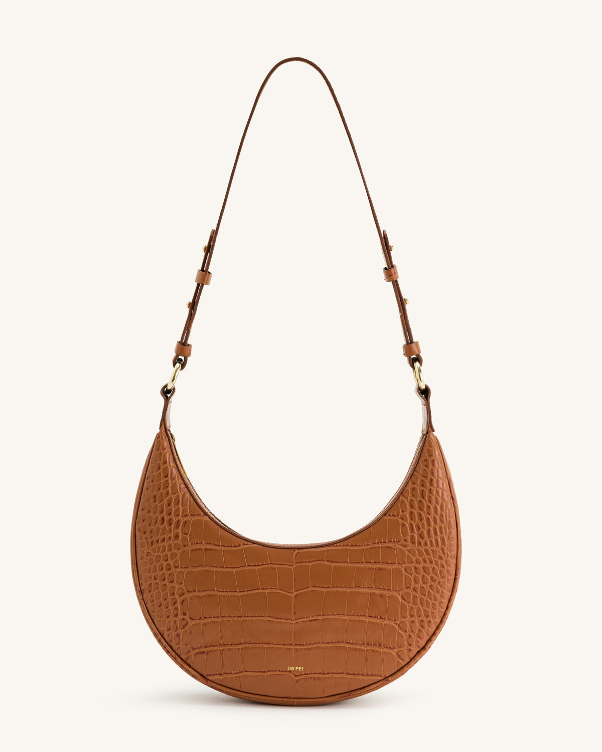 Carly Saddle Bag - Acorn Brown Croc | JW PEI
