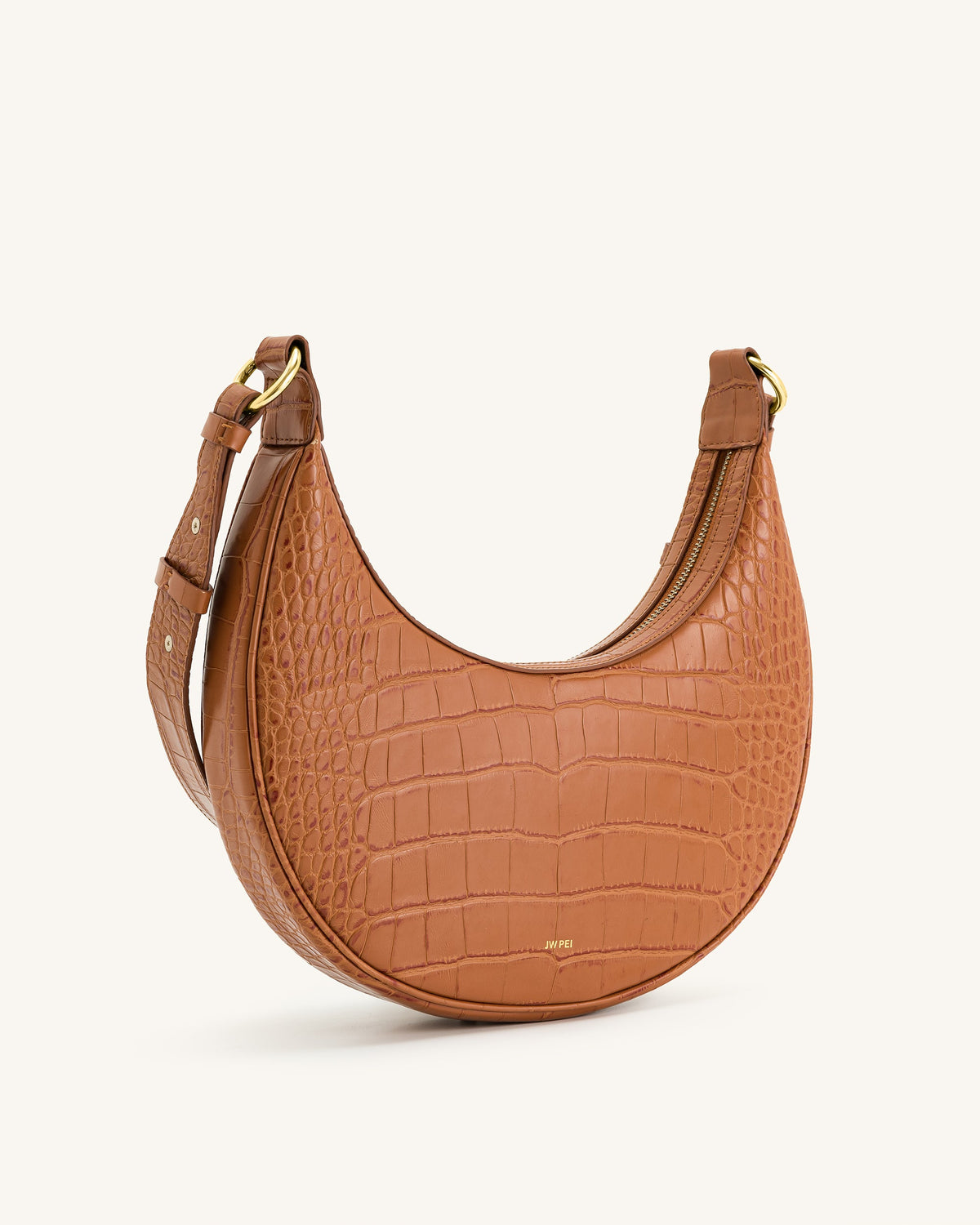 Carly Saddle Bag - Acorn Brown Croc | JW PEI