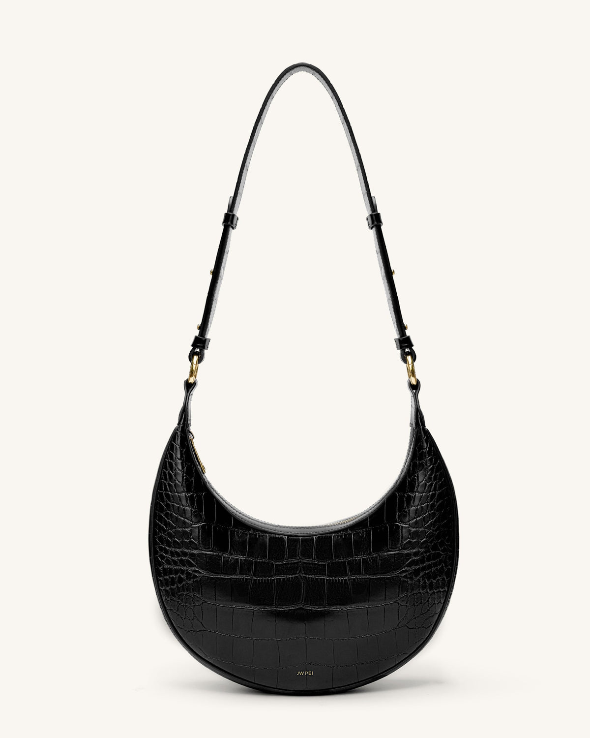 Carly Saddle Bag - Black Croc | JW PEI