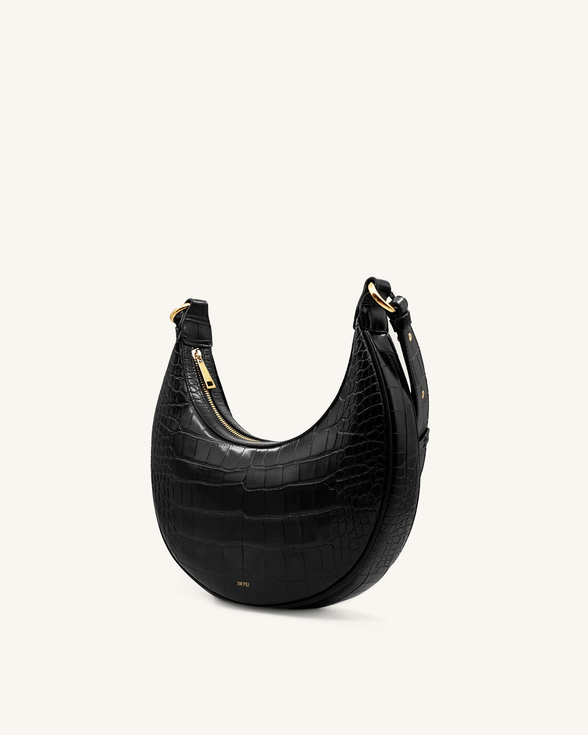 Carly Saddle Bag - Black Croc | JW PEI