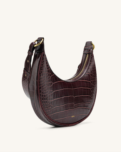 Carly Saddle Bag - Brown Croc | JW PEI