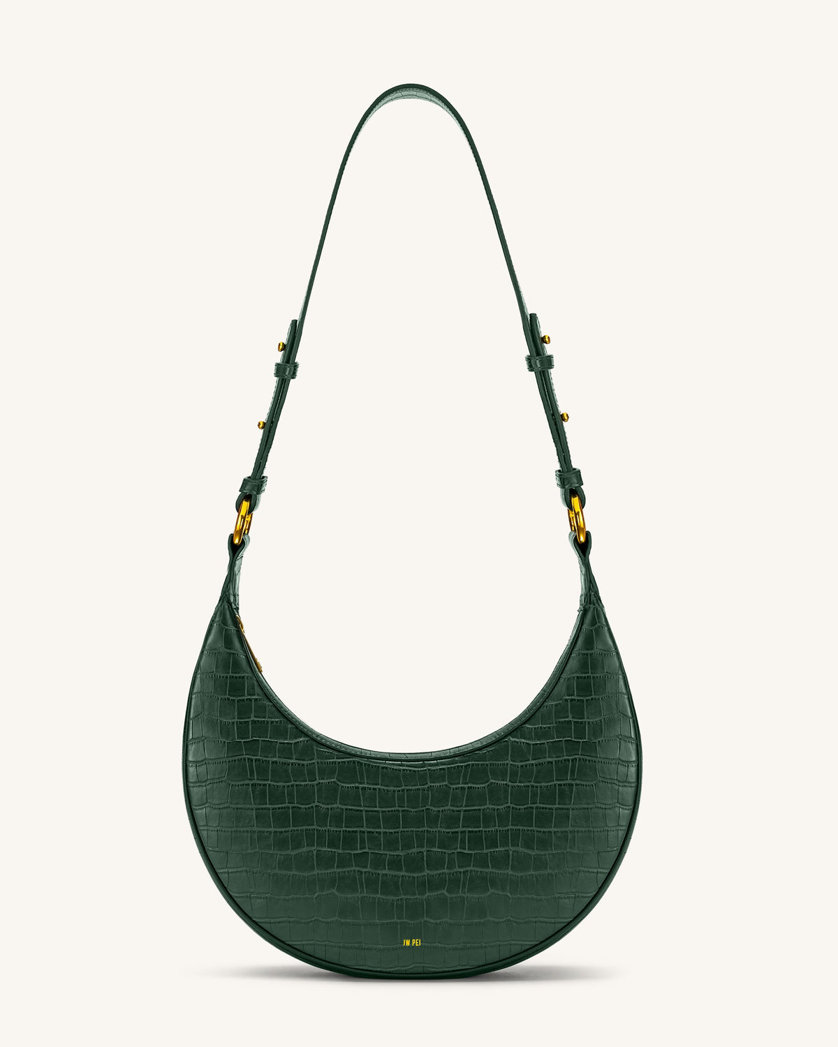 Carly Saddle Bag - Dark Green Croc | JW PEI