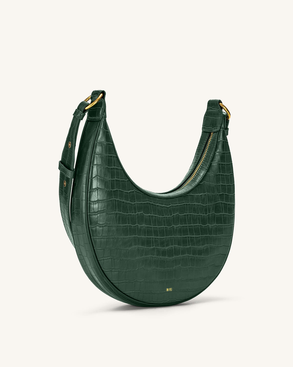 Carly Saddle Bag - Dark Green Croc | JW PEI