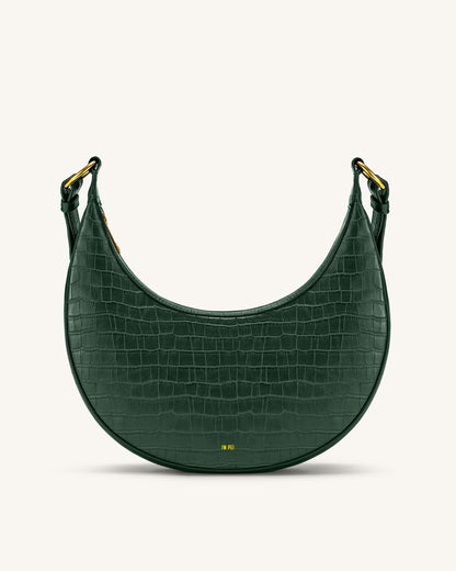 Carly Saddle Bag - Dark Green Croc | JW PEI