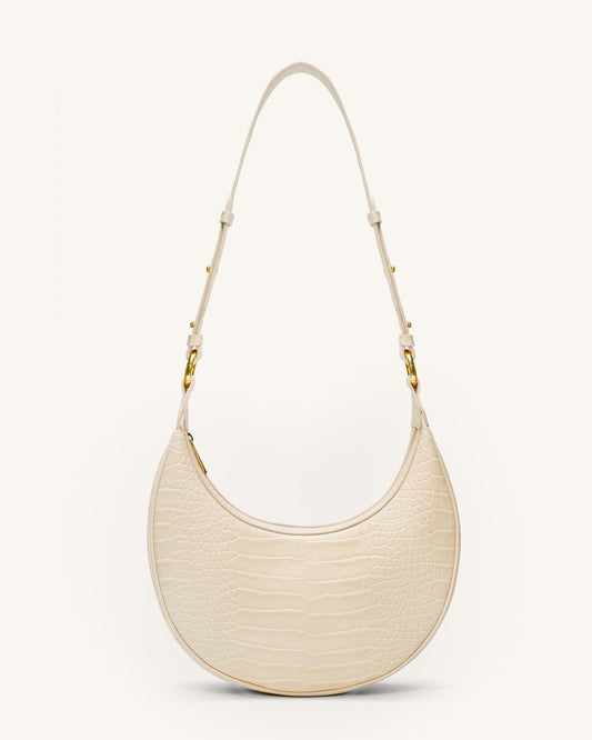 Carly Saddle Bag - Ivory Croc | JW PEI
