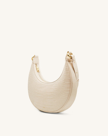Carly Saddle Bag - Ivory Croc | JW PEI