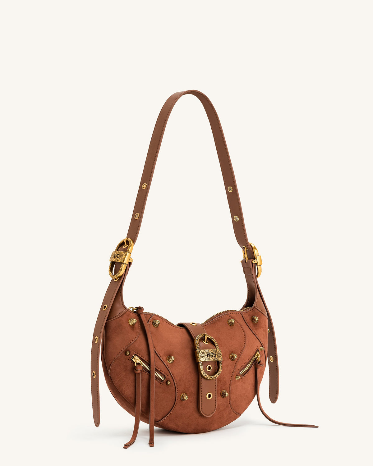 Tessa Suede Shoulder Bag - Dark Birch Brown | JW PEI