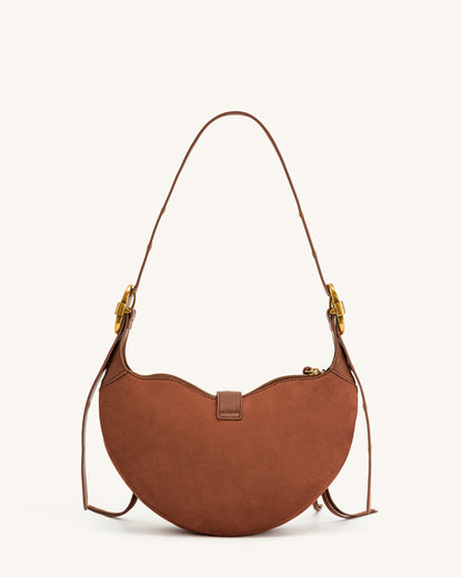 Tessa Suede Shoulder Bag - Dark Birch Brown | JW PEI