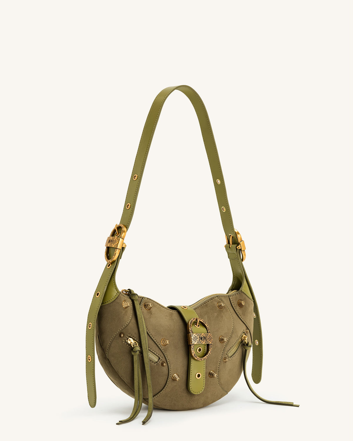 Tessa Suede Shoulder Bag - Dark Olive | JW PEI