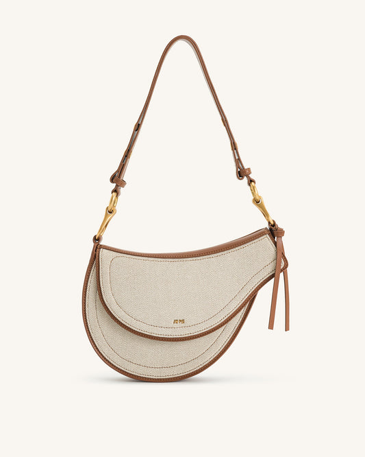 Ashlie Crossbody Bag - Brown Canvas | JW PEI