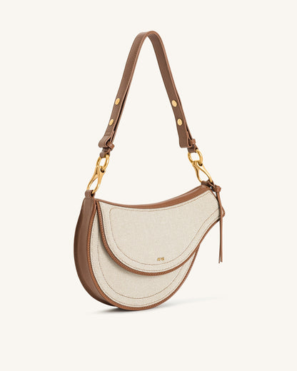 Ashlie Crossbody Bag - Brown Canvas | JW PEI