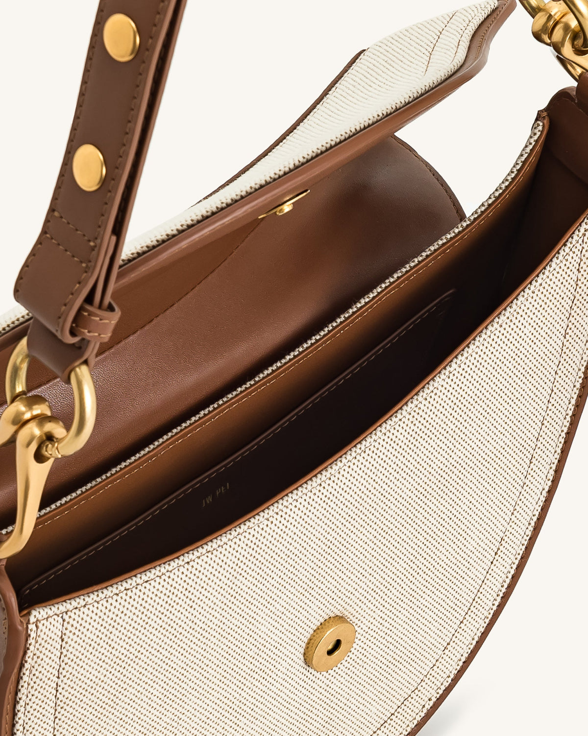 Ashlie Crossbody Bag - Brown Canvas | JW PEI