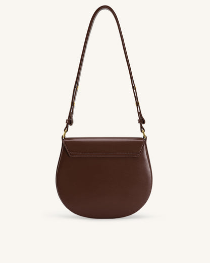 Diana Ring Flap Saddle Bag - Brown | JW PEI